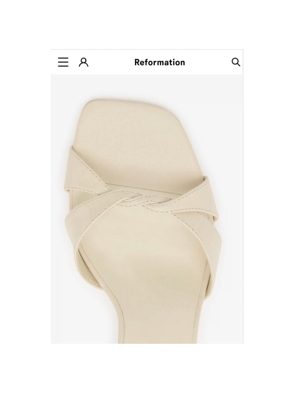 New Reformation Margo Wedge Sandal in Beige 8 - Picture 4 of 8
